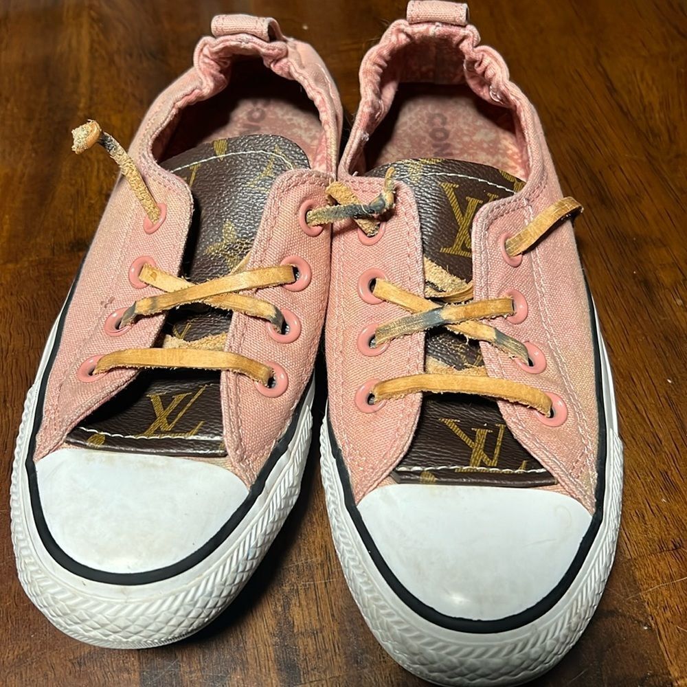 Converse All Star Salmon
Color Slip On Sneakers .  (LV insert on tongue sz 7